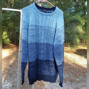 Men's Blue Ombre Pullover Sweater XL Sweater Graphix